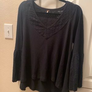 Free People Lace Long-sleeved Blouse